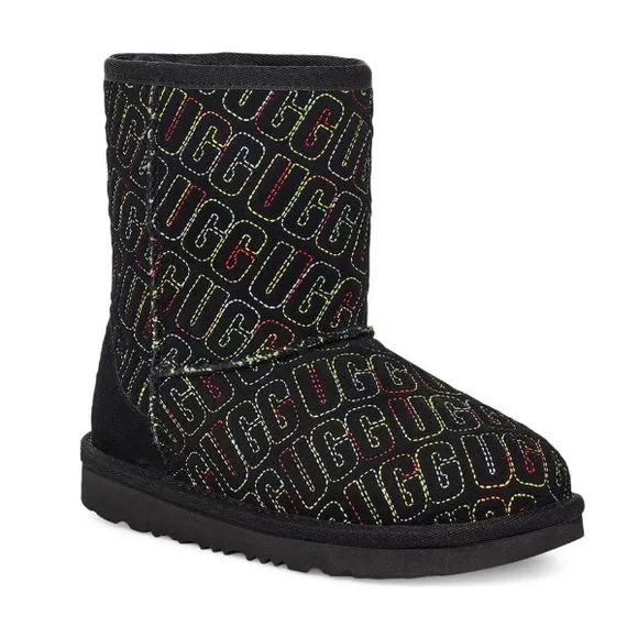 NEW Kids UGG Classic II Graphic Stitch Boots