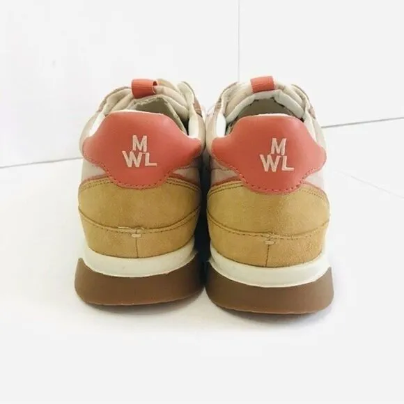 New! Madewell Kickoff Trainer Sneakers Leather Nylon Pink Nubuck Platform Shoes