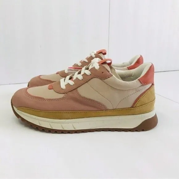 New! Madewell Kickoff Trainer Sneakers Leather Nylon Pink Nubuck Platform Shoes