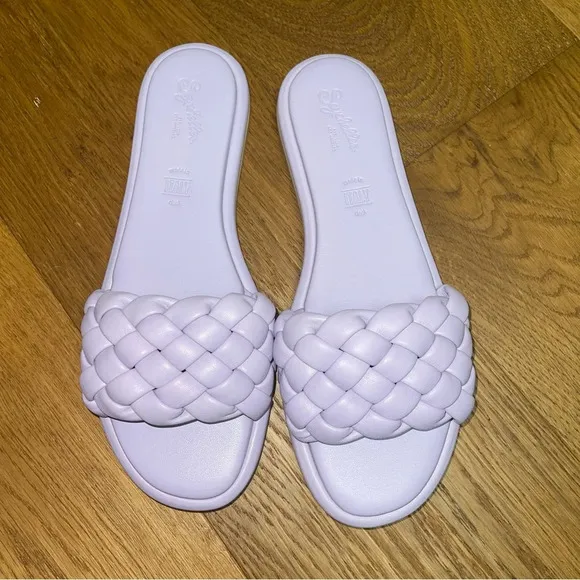 NEW Seychelles Bellissima Lavender Woven Slide Sandals Made in Italy Size 10