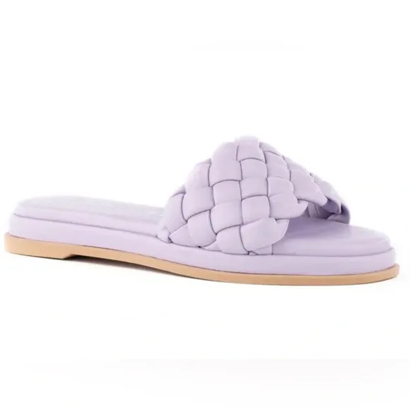 NEW Seychelles Bellissima Lavender Woven Slide Sandals Made in Italy Size 10