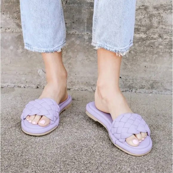 NEW Seychelles Bellissima Lavender Woven Slide Sandals Made in Italy Size 10