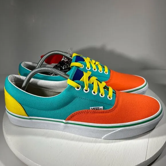 NEW Vans Mens Size 10.5 Comfycush Era Customs Shoes Sneakers Orange Yellow Skate