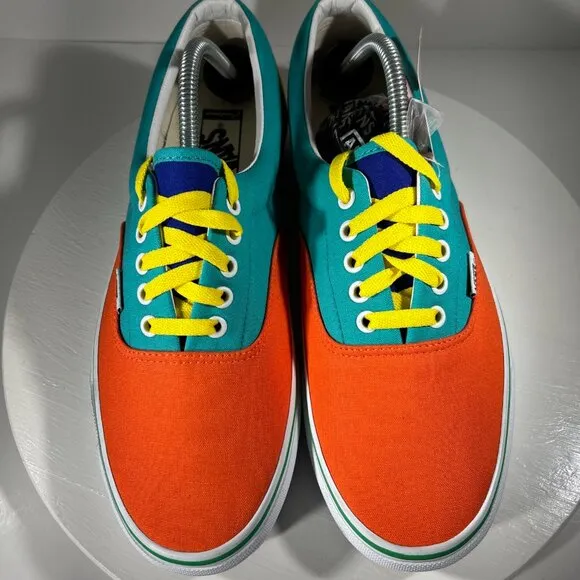 NEW Vans Mens Size 10.5 Comfycush Era Customs Shoes Sneakers Orange Yellow Skate