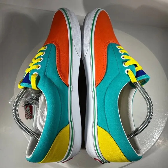 NEW Vans Mens Size 10.5 Comfycush Era Customs Shoes Sneakers Orange Yellow Skate