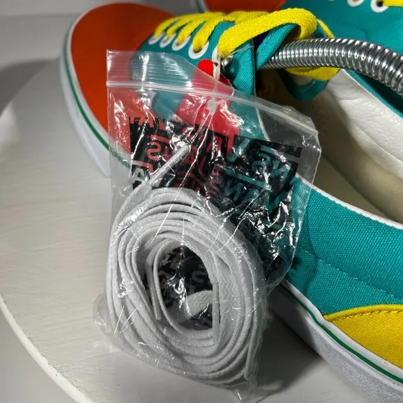 NEW Vans Mens Size 10.5 Comfycush Era Customs Shoes Sneakers Orange Yellow Skate