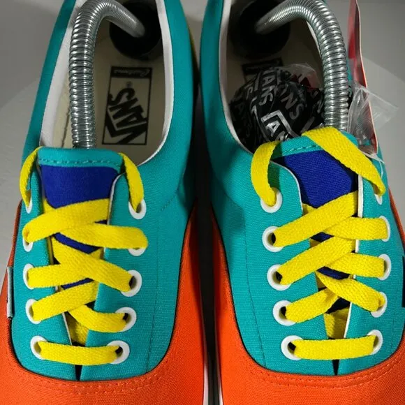 NEW Vans Mens Size 10.5 Comfycush Era Customs Shoes Sneakers Orange Yellow Skate