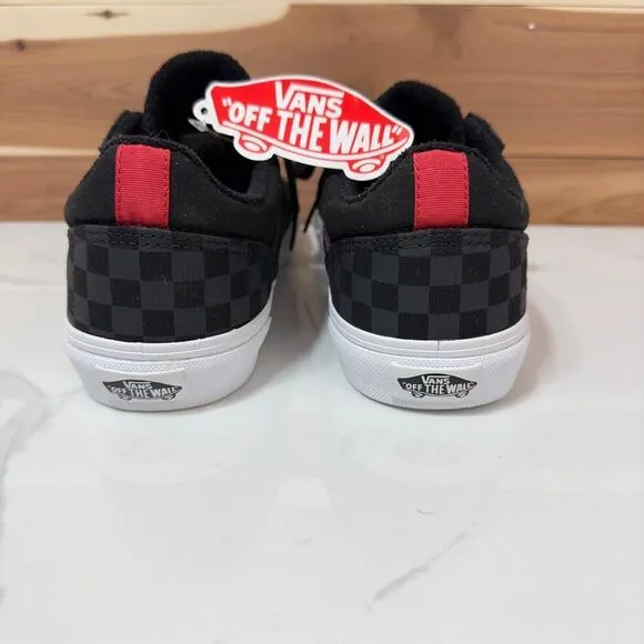 NEW VANS Seldan Checkerboard Black Red Skate Shoes Youth 5.5