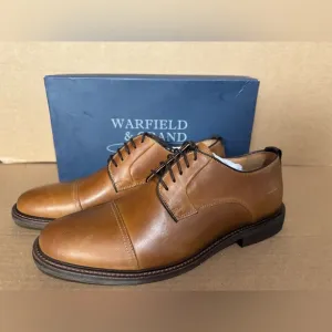 NEW Warfield &amp; Grand Pearson Leather Oxford Men's Dress Shoes Cognac 12 $178