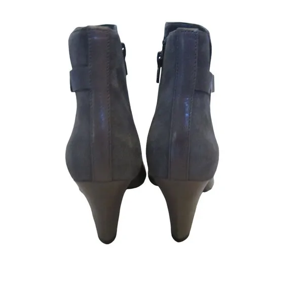 New Woman's Naturalizer Gray Leather Suede Ankle Boots Size 8M
