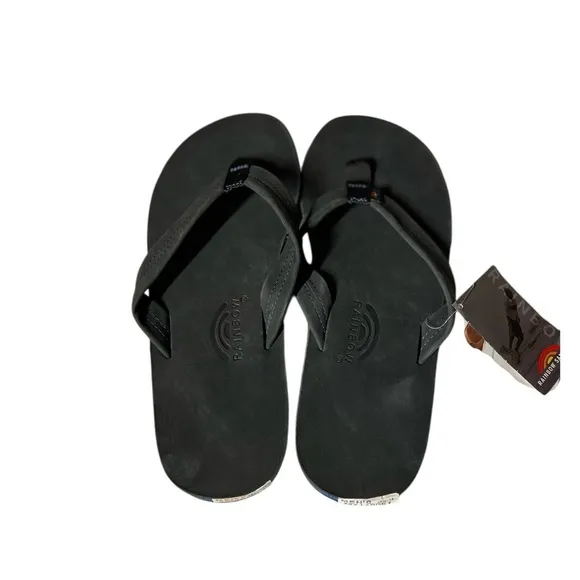 🌈NEW w.tag Rainbow Single Layer Premier Leather Sandal w Blue 1&quot; Midsole  XXXL