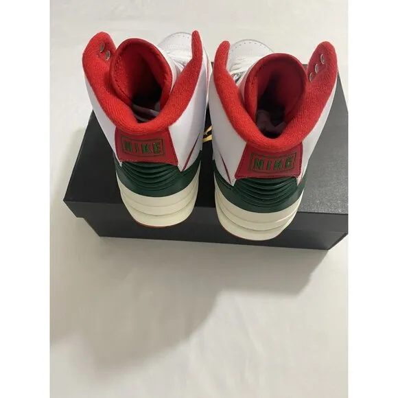 New Youth Size 6Y White Fire Red Air Jordan 2 Retro (GS) Basketball Shoes