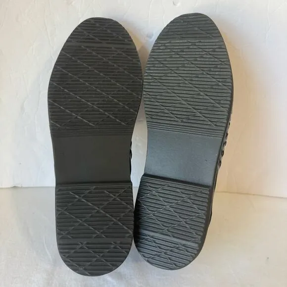 NIB Deer Stags Men's Antonio Woven Leather Shoes Loafer Sandals 10.5 Black