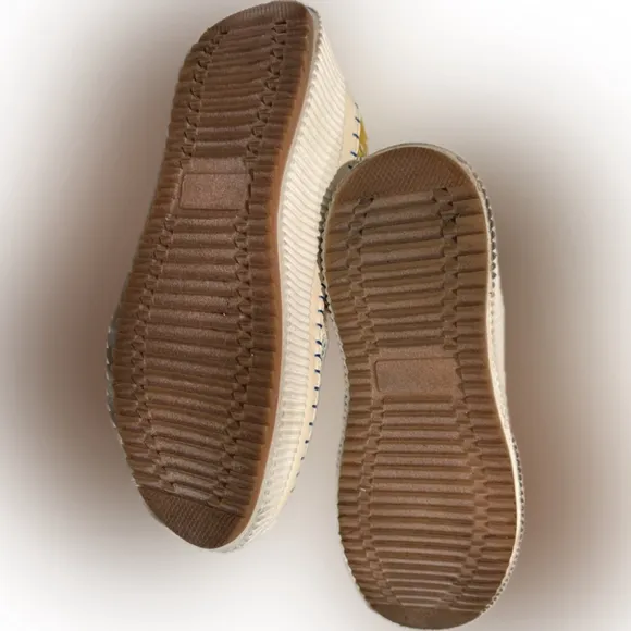 Nicole Miller Brita Mixed Platform Sneakers Sz 10 Pastel Blanket Weave
