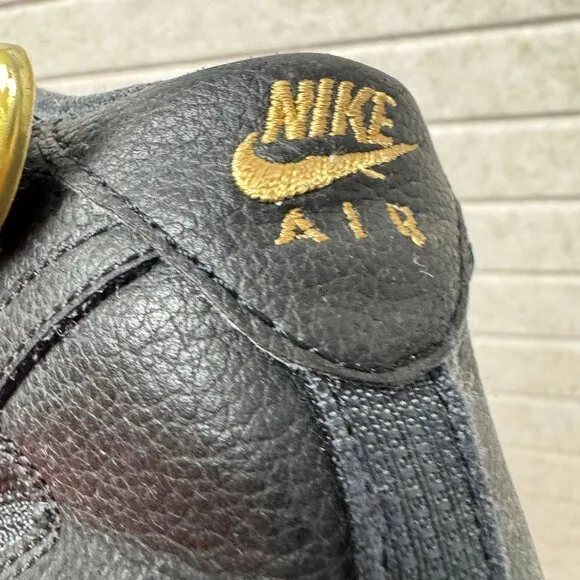 Nike Air Force 1 High Top Sneakers Black &amp; Gold Lace-Up &amp; Strap Shoes 6.5 Y