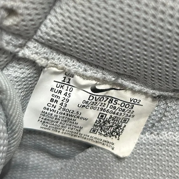 NIKE AIR FORCE 1 JEWEL COLOR OF THE MONTH LIGHT SMOKE GREY SUEDE SNEAKERS Men 11
