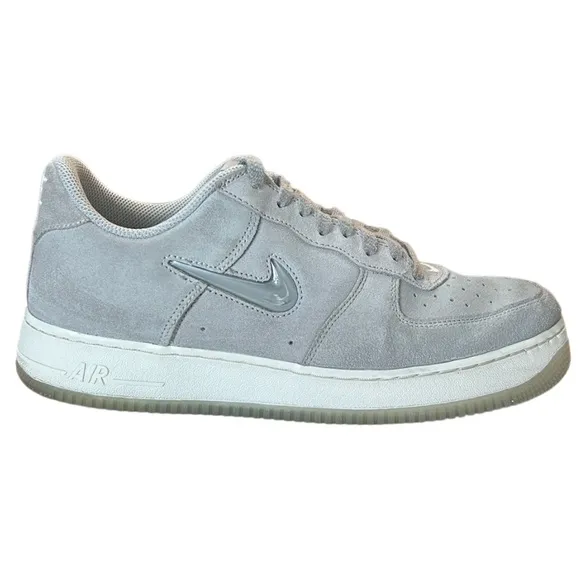 NIKE AIR FORCE 1 JEWEL COLOR OF THE MONTH LIGHT SMOKE GREY SUEDE SNEAKERS Men 11