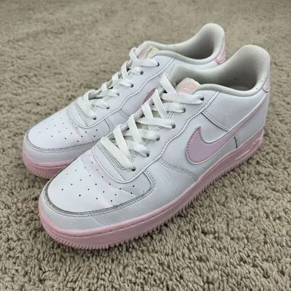 Nike Air‎ Force 1 Shoes Low Tops White Pink Sole (CV7663-100) Youth Size 7Y