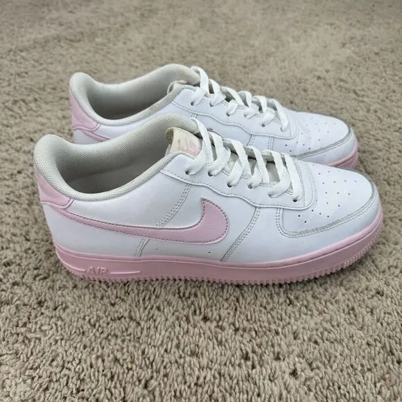 Nike Air‎ Force 1 Shoes Low Tops White Pink Sole (CV7663-100) Youth Size 7Y