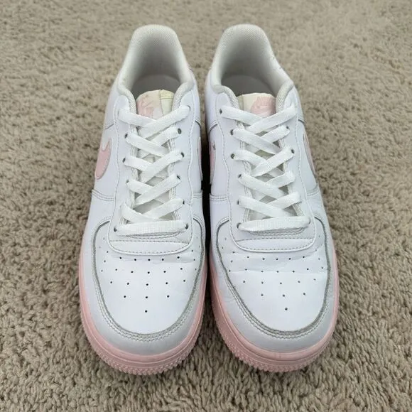 Nike Air‎ Force 1 Shoes Low Tops White Pink Sole (CV7663-100) Youth Size 7Y