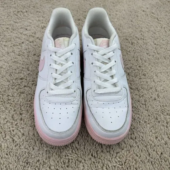 Nike Air‎ Force 1 Shoes Low Tops White Pink Sole (CV7663-100) Youth Size 7Y