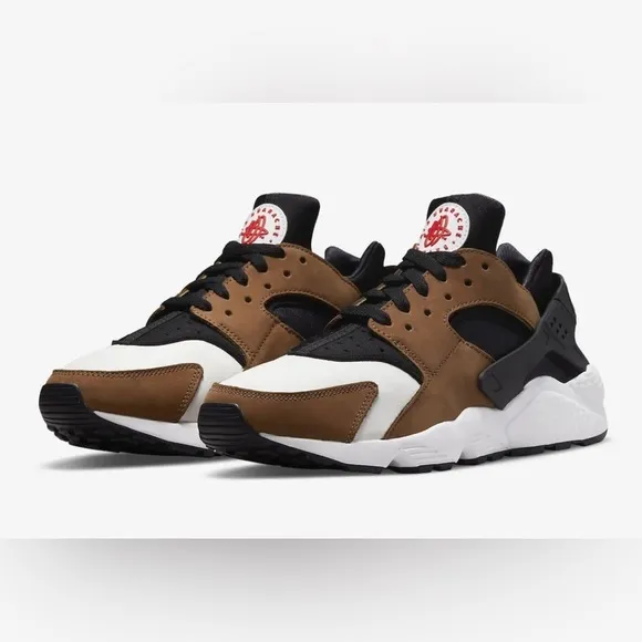 Nike Air Huarache LE DH8143-001 Bison NWOB Black/White/Brown/Red Retro DS Sz 3.5