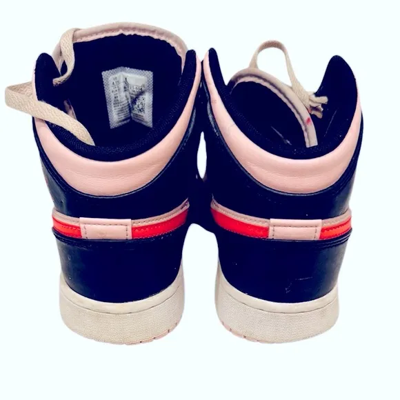 Nike Air Jordan 1 Mid Black Pink Sneakers Shoes Girls 4.5 High Top