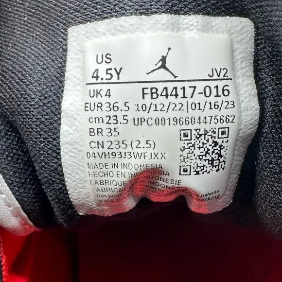 Nike Air Jordan 1 Mid GS Sneakers Shoes White Black Infrared Big Kids Sz US 4.5Y
