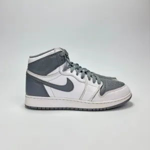 Nike Air Jordan 1 Retro High OG Gray White Shoes 575441-037 Youth Size 6.5