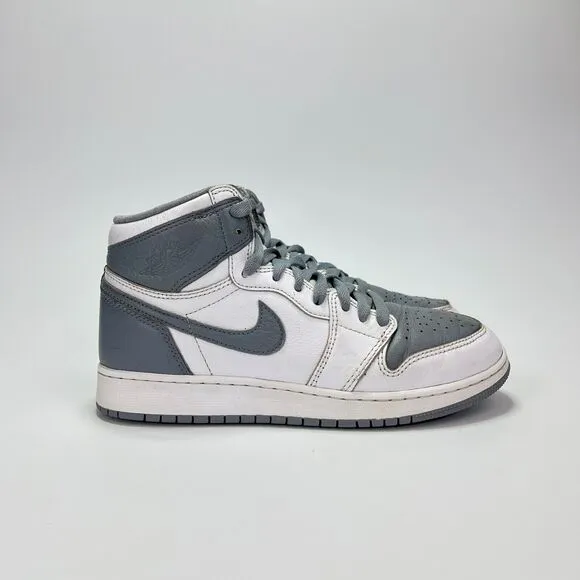 Nike Air Jordan 1 Retro High OG Gray White Shoes 575441-037 Youth Size 6.5