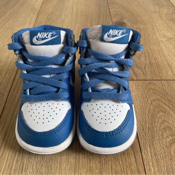 Nike Air Jordan 1 Retro High OG TD 'True Blue' Infant Toddler Shoes Size 4c