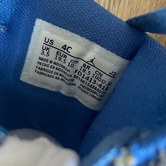 Nike Air Jordan 1 Retro High OG TD 'True Blue' Infant Toddler Shoes Size 4c