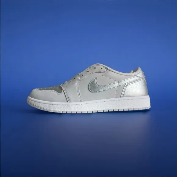 Nike Air Jordan 1 Retro Low OG Shoes Gray Metallic Silver CZ0790-002 Men's 12
