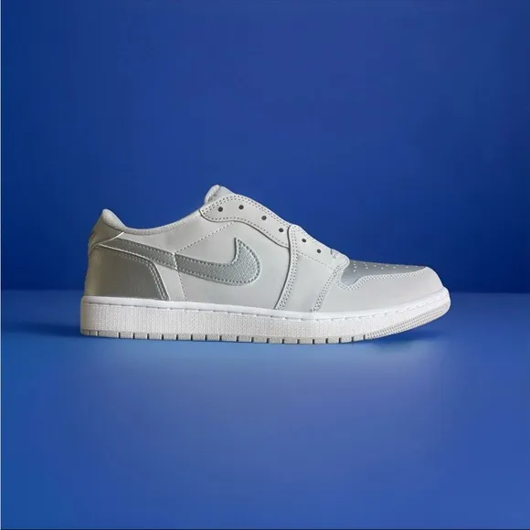 Nike Air Jordan 1 Retro Low OG Shoes Gray Metallic Silver CZ0790-002 Men's 12