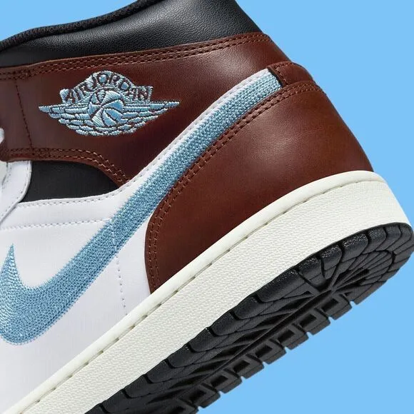 Nike Air Jordan 1 Retro Mid SE Shoes Men Size 10 Brown Blue Grey FQ7831-142 NEW