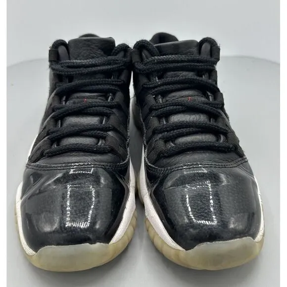 Nike Air Jordan 11 Retro 72-10 Black Basketball Shoes 528896-001 Youth Size 5.5Y