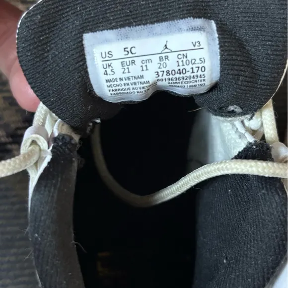Nike Air Jordan 11 Retro DMP Gratitude Black White 378040-170 Toddler Td Size 5C