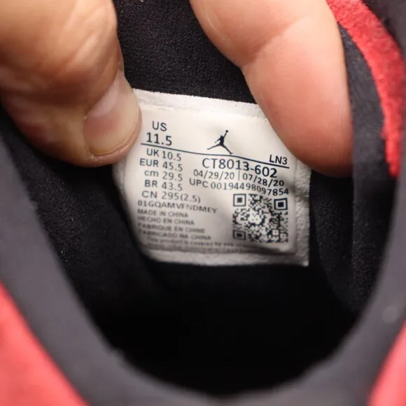 Nike Air Jordan 12 Men's 11.5 Retro Reverse Flu Game Shoes Red Black CT8013-602