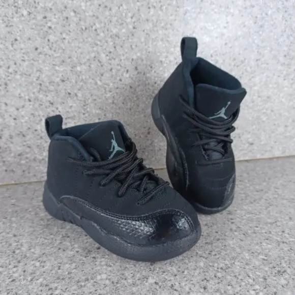 Nike Air Jordan 12 Retro Black Rush Sneakers Kids Shoes 7C