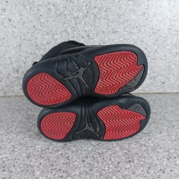 Nike Air Jordan 12 Retro Black Rush Sneakers Kids Shoes 7C