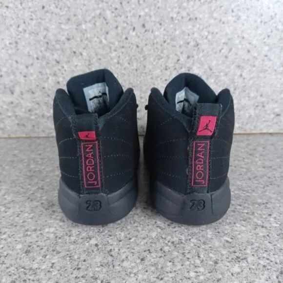Nike Air Jordan 12 Retro Black Rush Sneakers Kids Shoes 7C