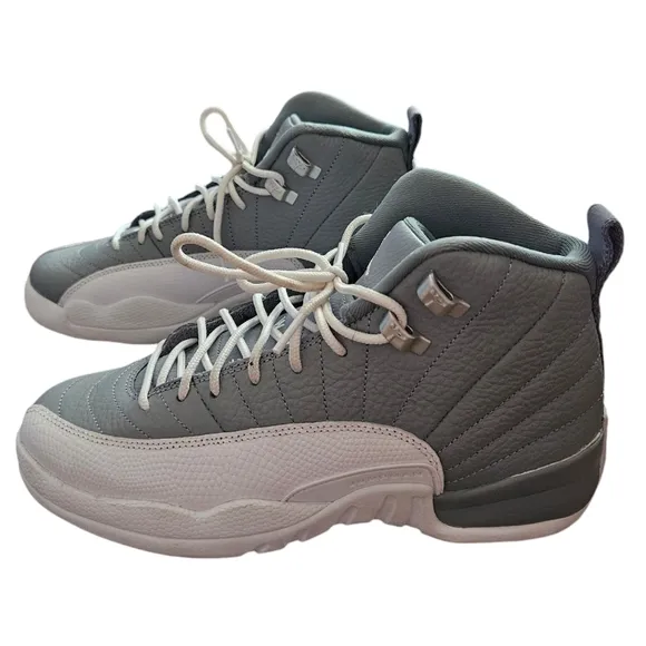 Nike Air Jordan 12 Retro Stealth GS Shoes Gray White 6Y
