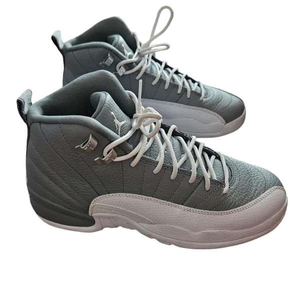 Nike Air Jordan 12 Retro Stealth GS Shoes Gray White 6Y