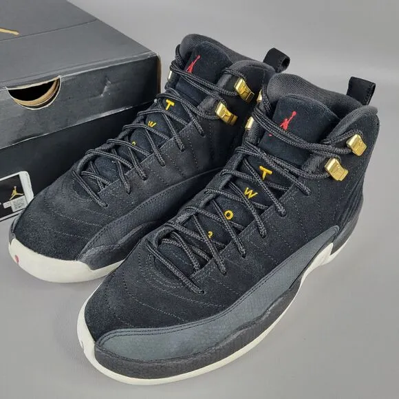 Nike Air Jordan 12 XII Retro GS Reverse Taxi Black Sneakers 153265-017 Size 6 Y