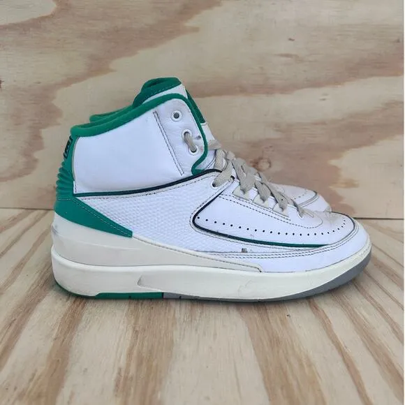 Nike -Air Jordan 2 Retro -Sneakers -White/Green -Kids Big Unisex -7Y- DQ8562-103