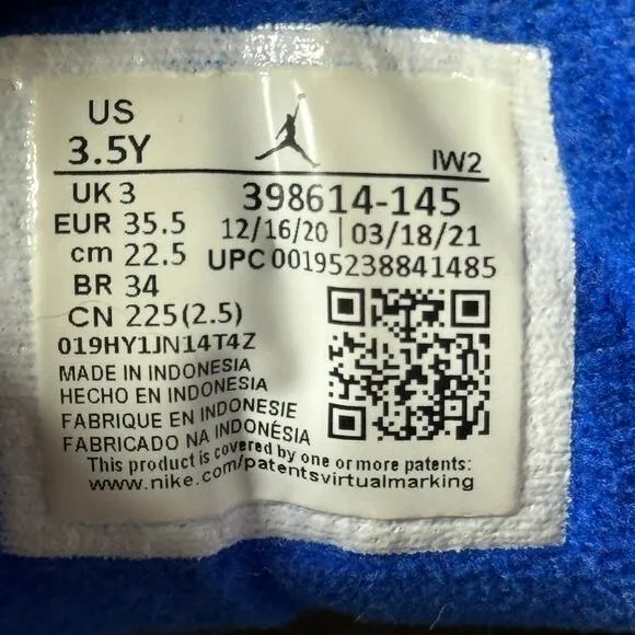 Nike Air Jordan 3 Retro GS Racer Blue Men's Shoes - Size 3.5