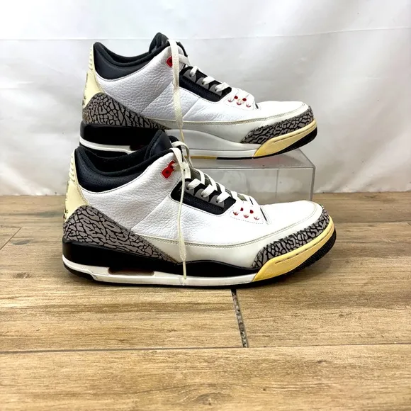 Nike Air Jordan 3 Retro Infrared 23 Blk/Wht/-Mens Shoes Size 14 136064 123