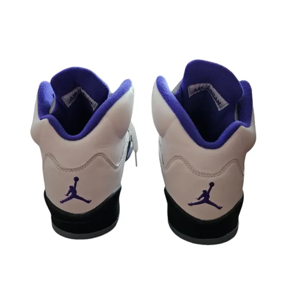 Nike Air Jordan 5 Retro Shoes White Purple 6Y