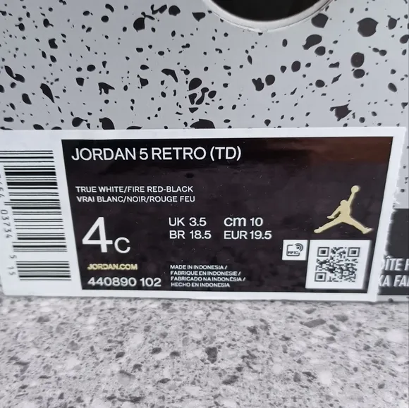 Nike Air Jordan 5 Retro Sneakers Kids Infant 4C Shoes