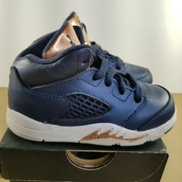 Nike Air Jordan 5 Retro Toddler's Shoes Size 7C Obsidian-Metallic Bronze 44089